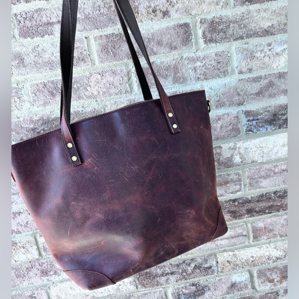 Handcrafted Leather Tote Bag laptop purse genuine leather